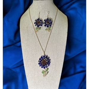 Joyeria Color azul/Girasol/sunflower charm/Regalo Original/girasol blue